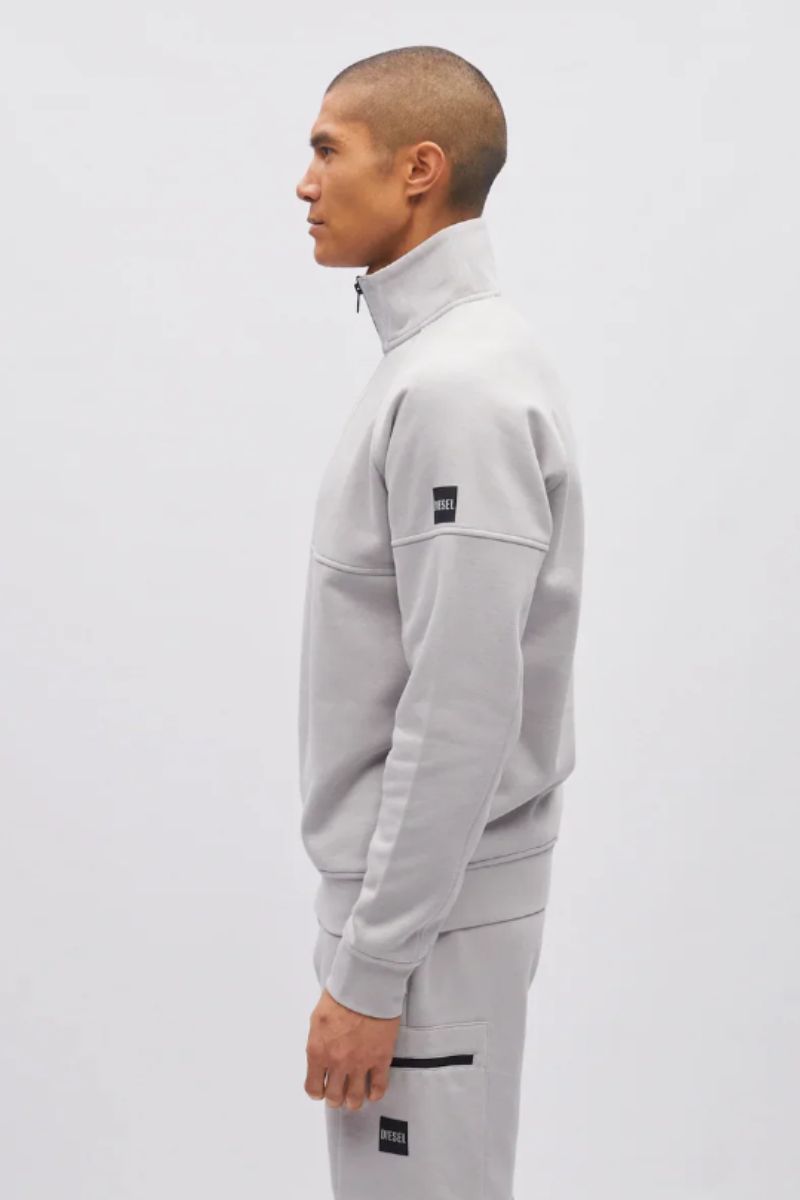 Diesel Hatcher Half Zip Sweatshirt Shale Grey