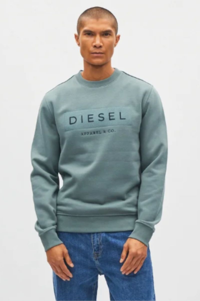 Diesel Jan Regular Fit Organic Cotton Sweatshirt Green Meadow