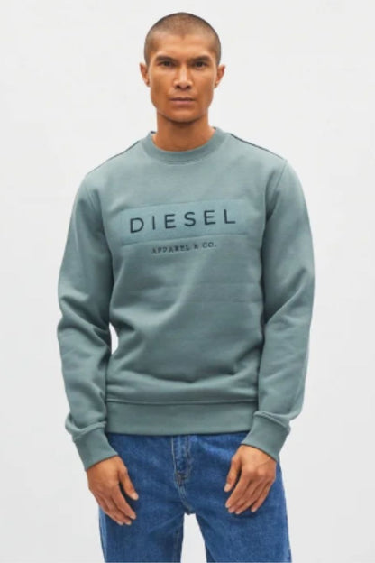 Diesel Jan Regular Fit Organic Cotton Sweatshirt Green Meadow