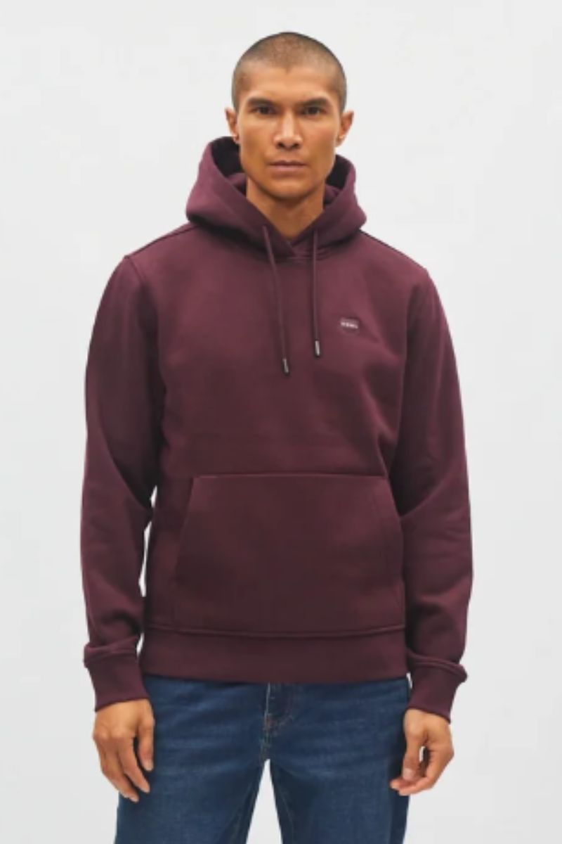 Diesel Julian Regular Fit Organic Cotton Hoodie Deep Burgundy