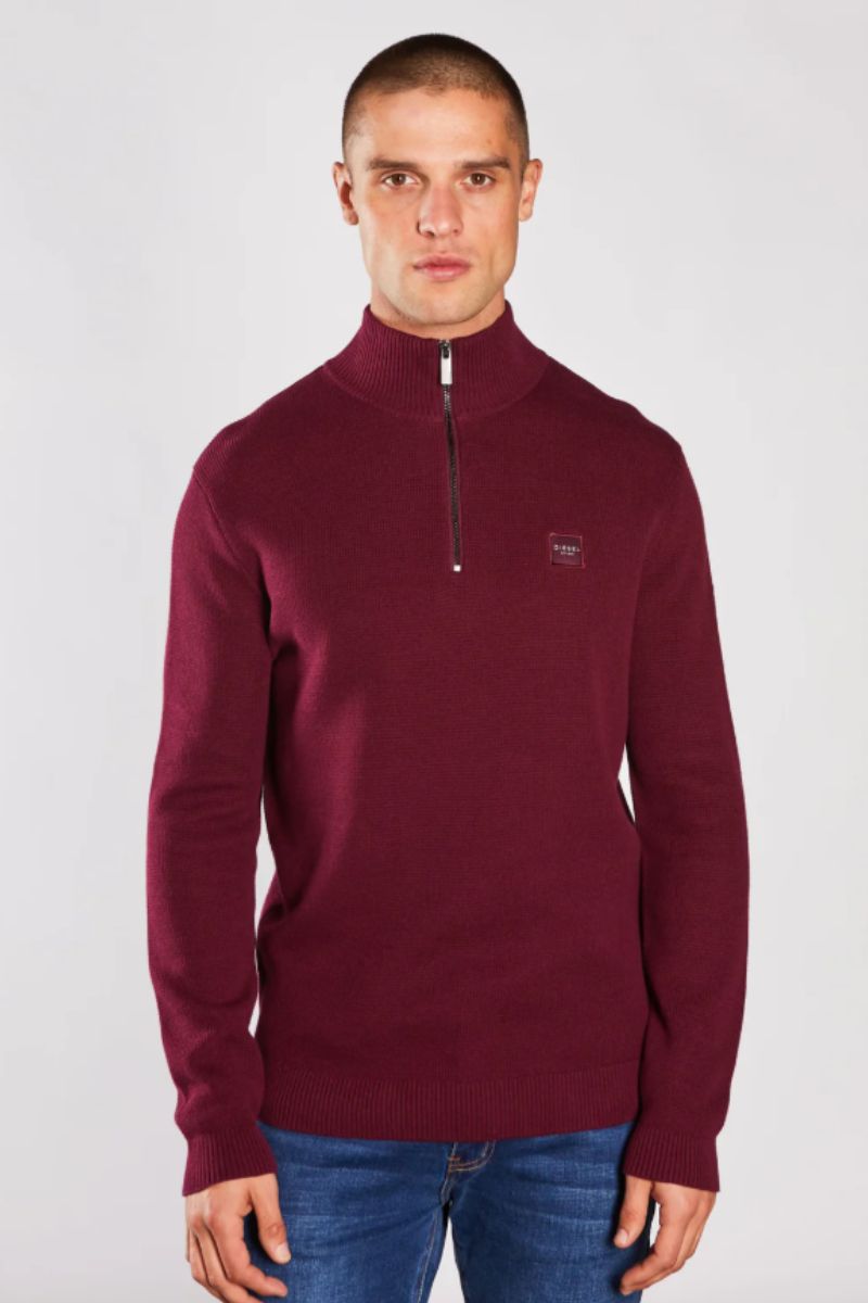 Diesel Twain Half Zip Fig Marl