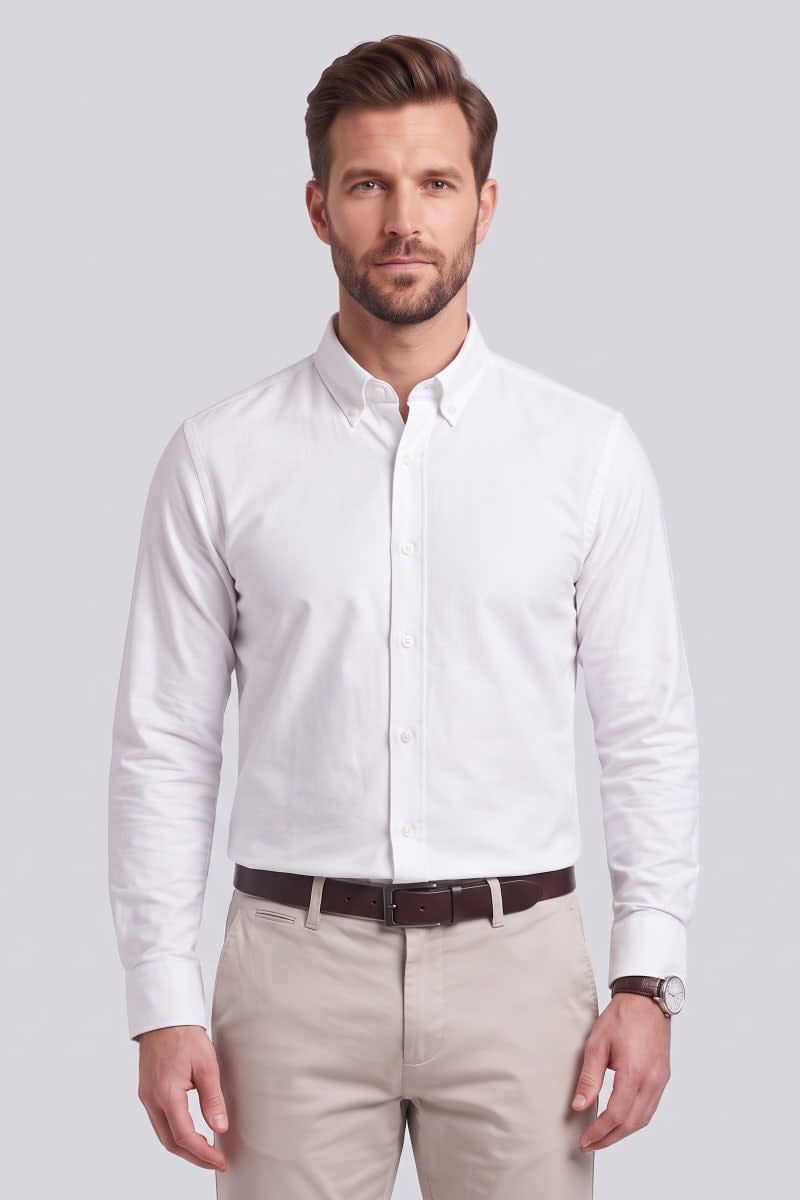 Ed Oliver Oxford Shirt White