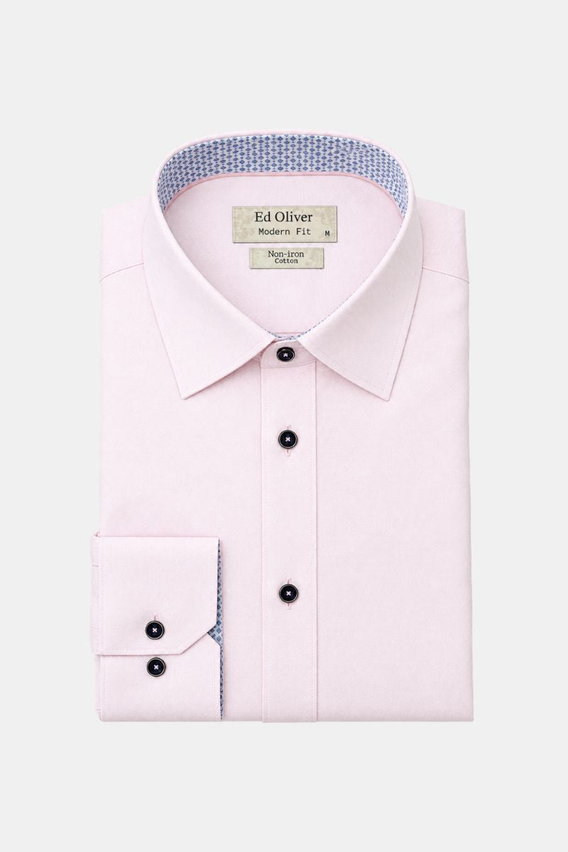 Ed Oliver Gerard Modern Fit Shirt Pink