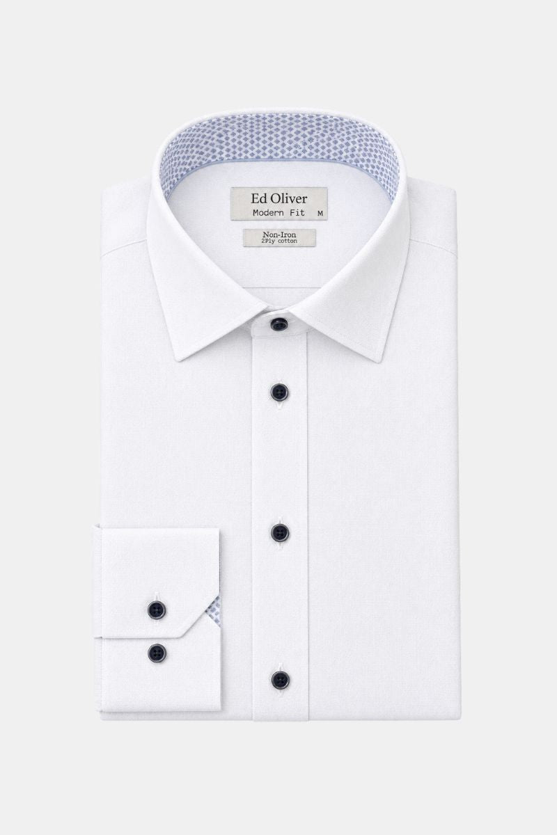 Ed Oliver Gerard Modern Fit Shirt White