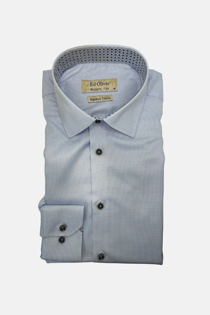Ed Oliver Modern Fit Shirt Print Blue