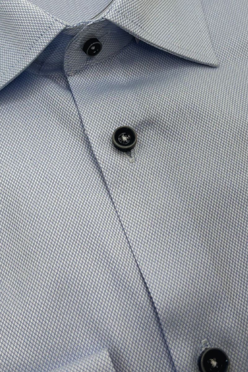 Ed Oliver Modern Fit Shirt Print Blue