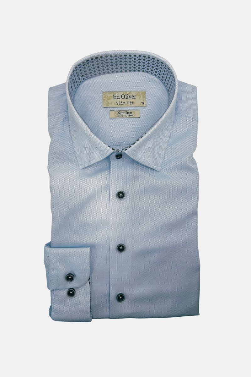 Ed Oliver Slim Fit Shirt Sky Blue