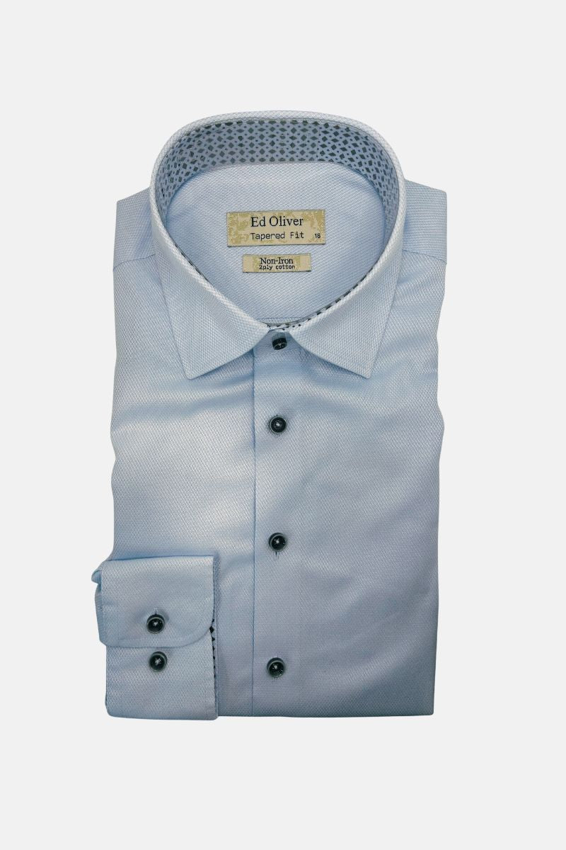 Ed Oliver Tapered Fit Shirt Sky Blue
