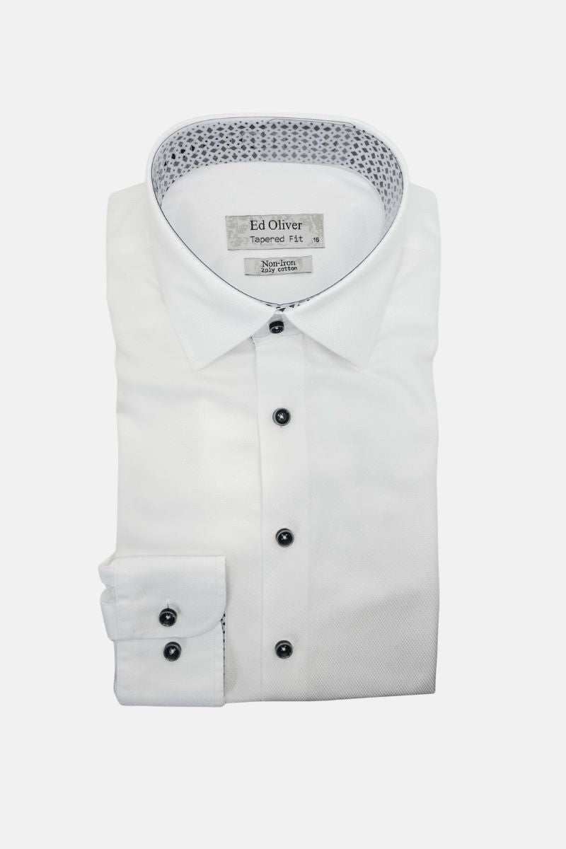 Ed Oliver Tapered Fit Shirt White