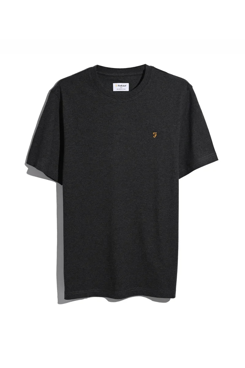 Farah Danny Regular Fit Short Sleeve T-Shirt Washed Black Marl