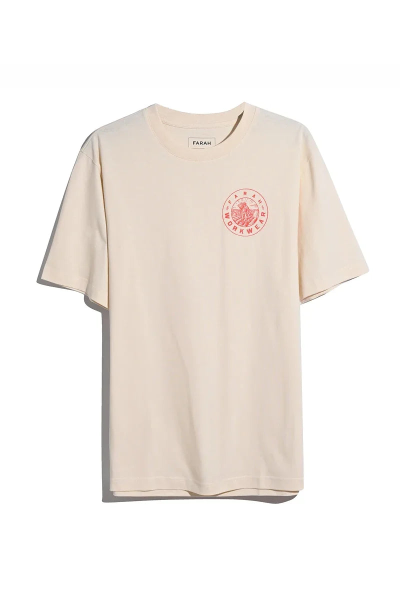 Farah Haise Graphic Short Sleeve T-Shirt Ecru