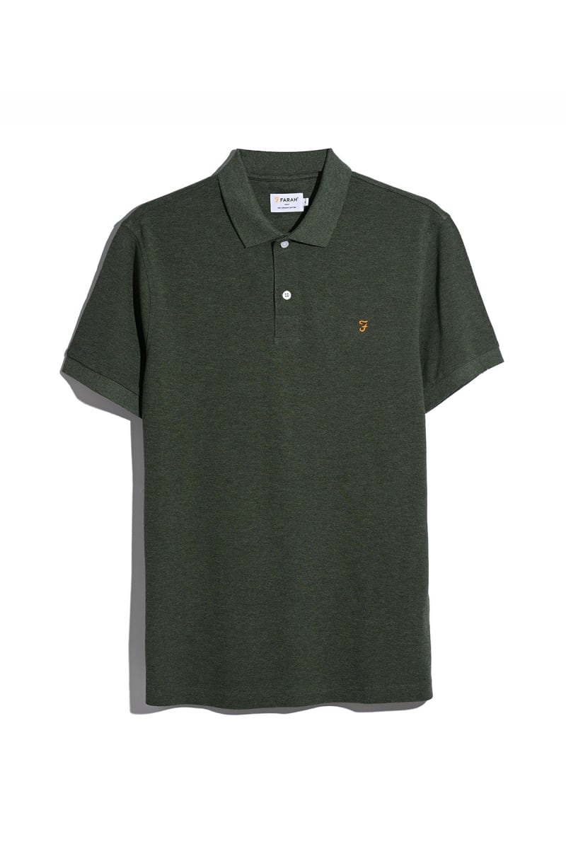 Farah Cunningham Short Sleeve Polo Shirt Rosemary Marl