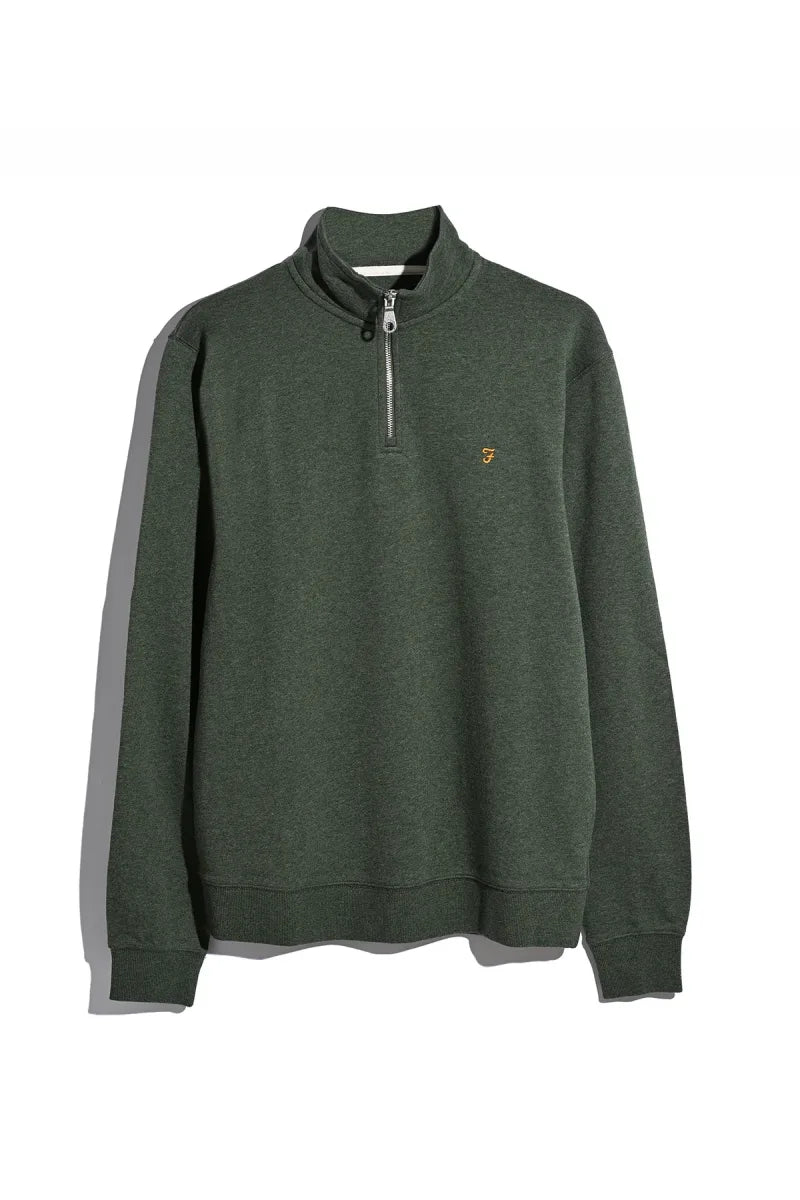 Farah Arnold Quarter Zip Sweatshirt Rosemary Marl