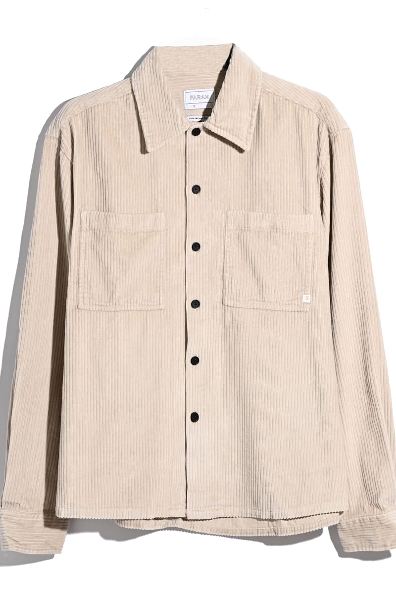 Farah Sawyer Cord Overshirt Putty