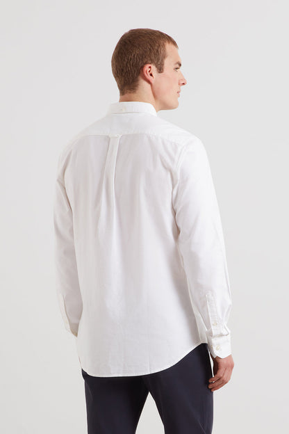 Farah F4WSB060 Brewer Slim Fit Oxford Shirt White