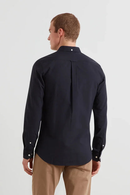 Farah Brewer Long Sleeve Oxford Shirt Navy