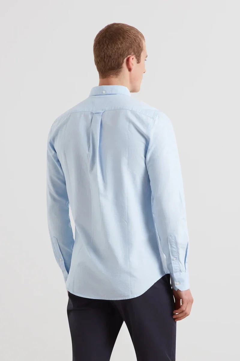 Farah Brewer Long Sleeve Oxford Shirt Sky Blue