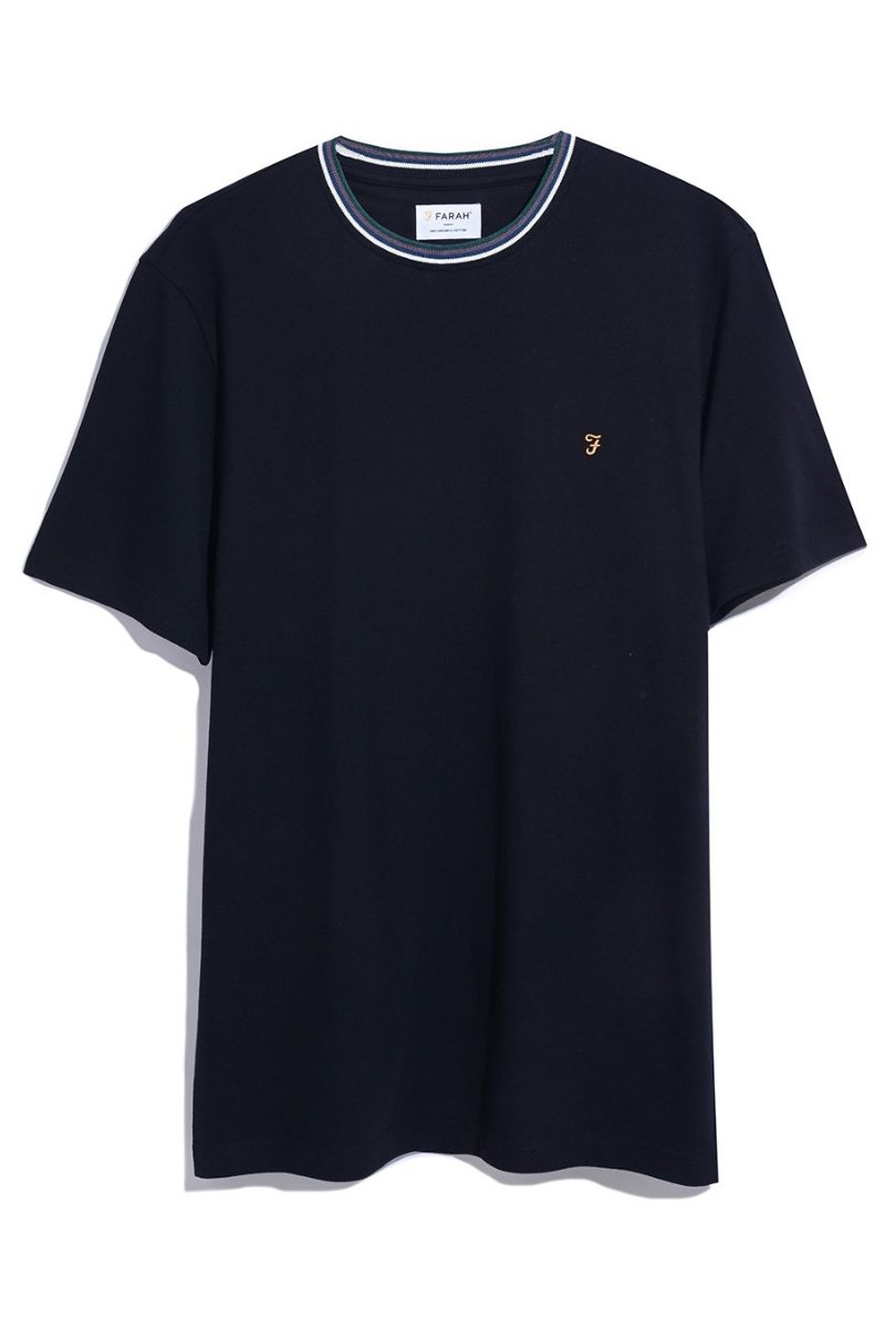 Farah Alvin Tipped T-Shirt Black