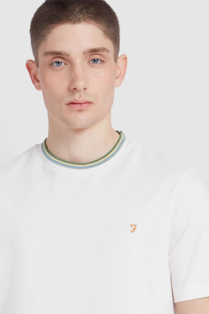 Farah Alvin Tipped T-Shirt Ecru