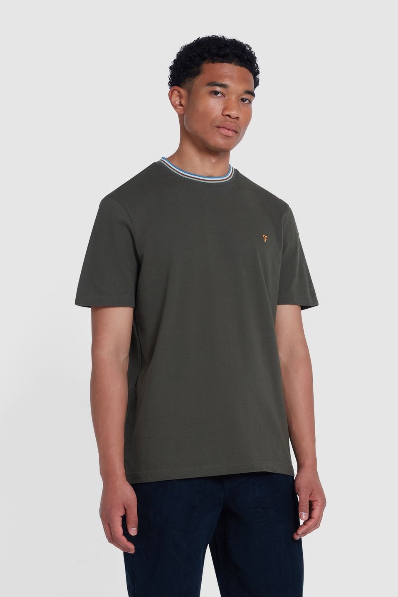 Farah Alvin Tipped T-Shirt Evergreen