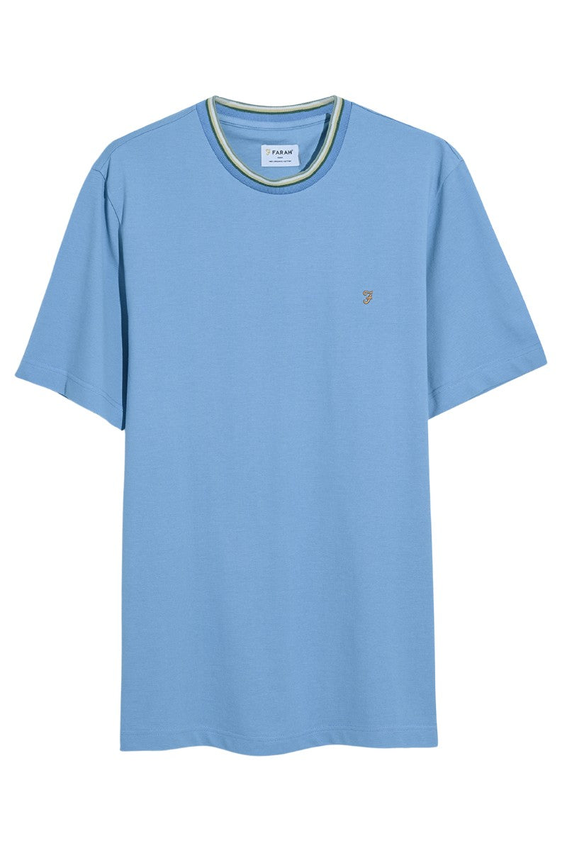 Farah Alvin Tipped T-Shirt Powder Blue