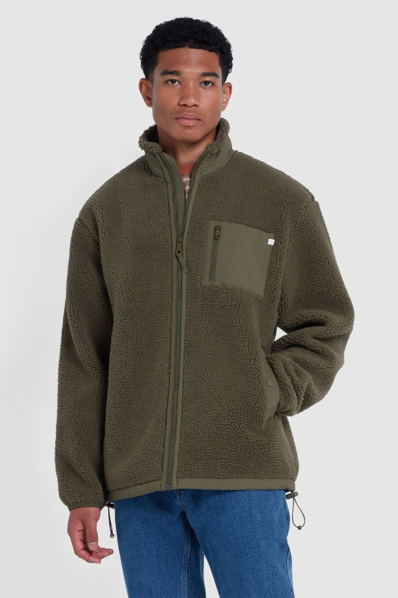 Farah Bradley Full Zip Fleece Olive