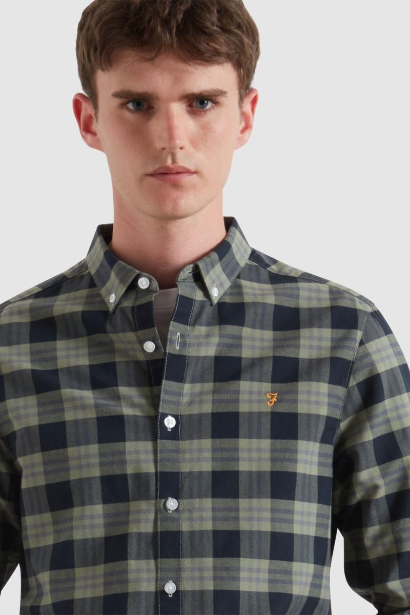 Farah Brewer Check Shirt Tarragon