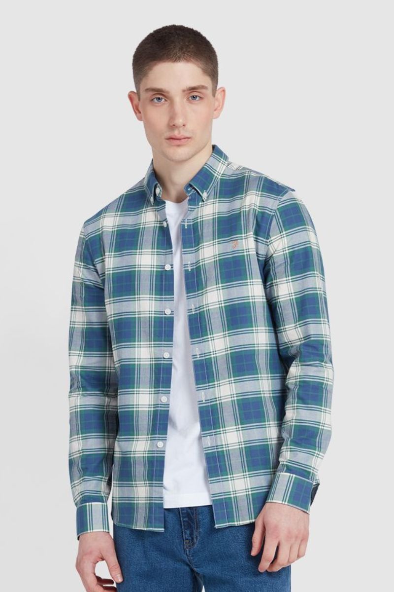 Farah Brewer Check Shirt Cold Metal