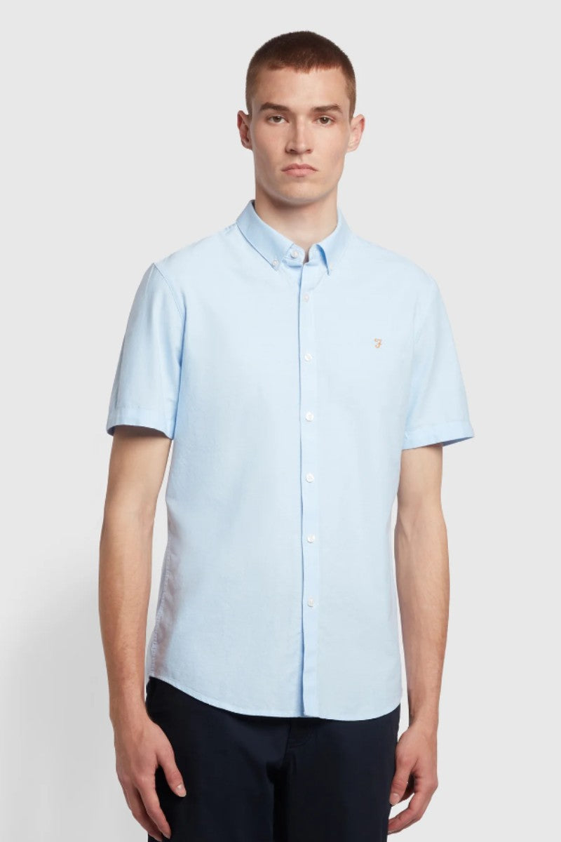 Farah Brewer Short Sleeve Shirt Sky Blue