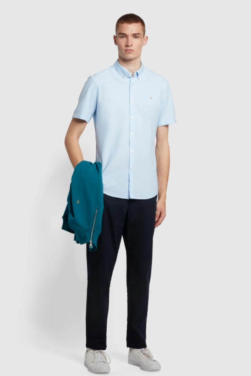 Farah Brewer Short Sleeve Shirt Sky Blue