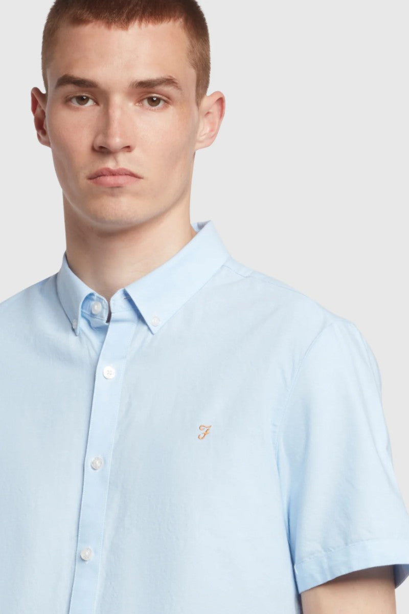 Farah Brewer Short Sleeve Shirt Sky Blue