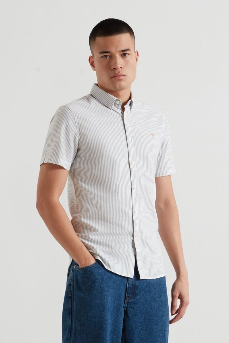 Farah Brewer SS Stripe Shirt Balsam