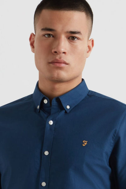 Farah Brewer Slim Shirt Agean Blue