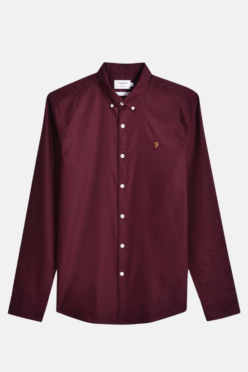 Farah Brewer Slim Shirt Bordeaux