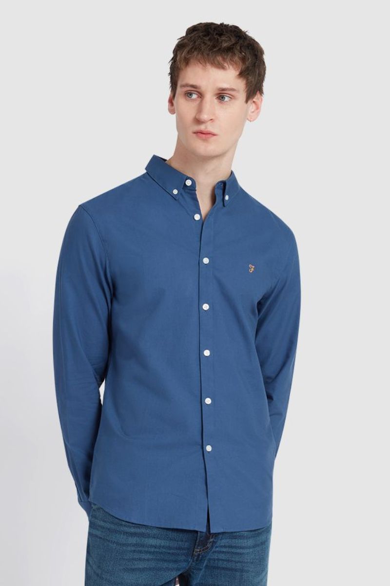 Farah Brewer Slim Shirt Cold Metal