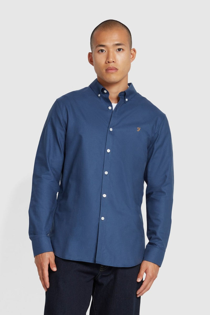 Farah Brewer Shirt Deep Blue