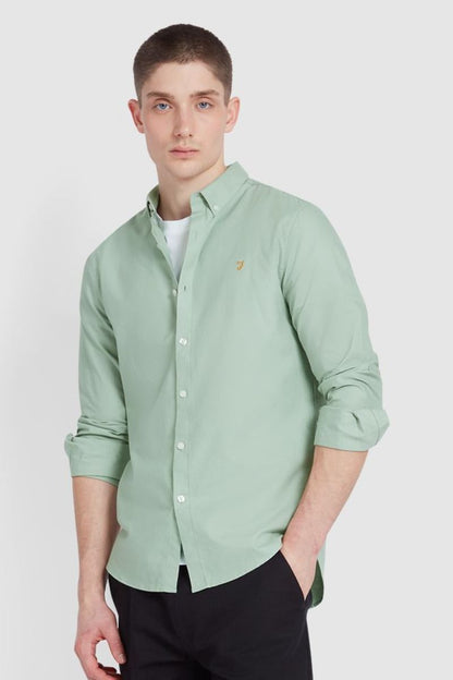 Farah Brewer Slim Shirt Grove Green