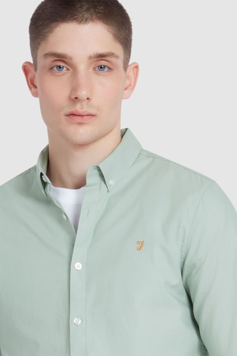 Farah Brewer Slim Shirt Grove Green