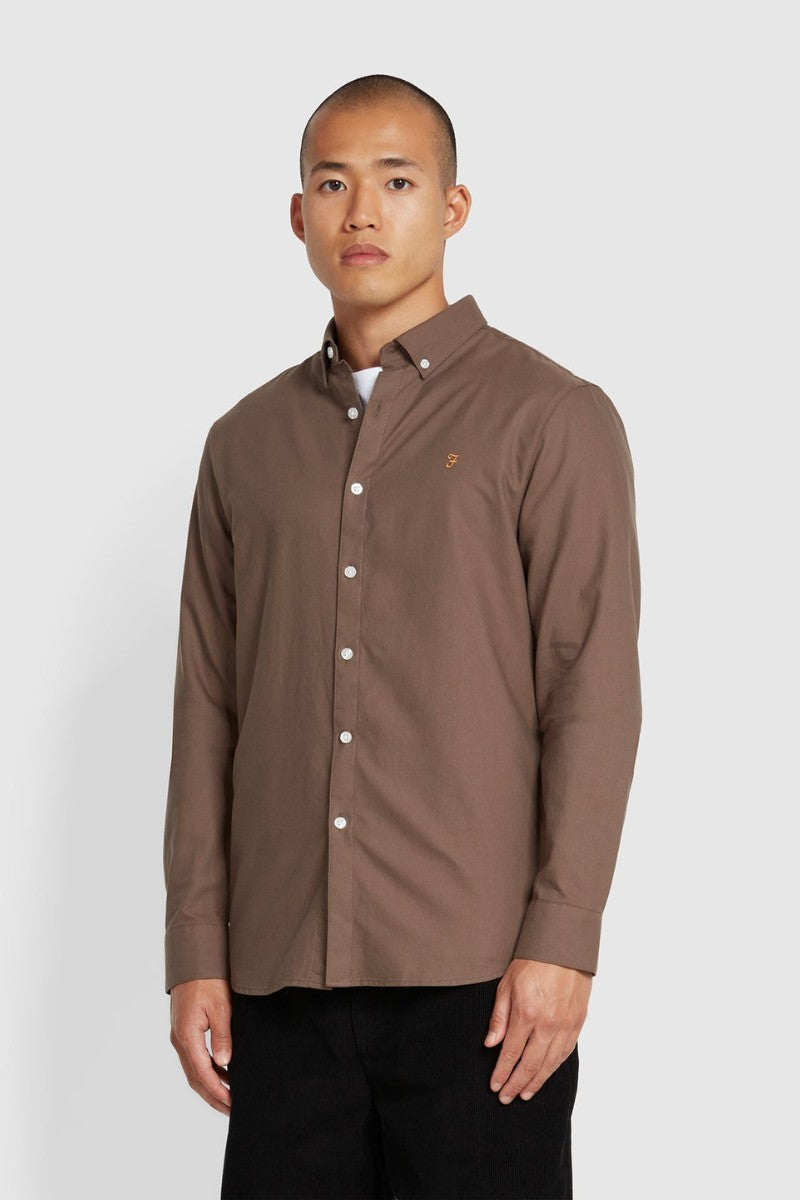 Farah Brewer Shirt Mushroom Grey