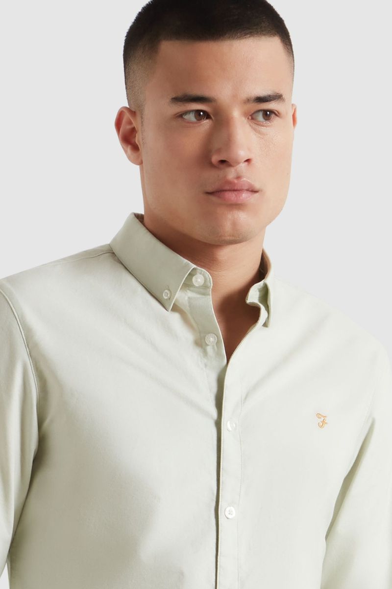 Farah Brewer Slim Shirt Soft Green