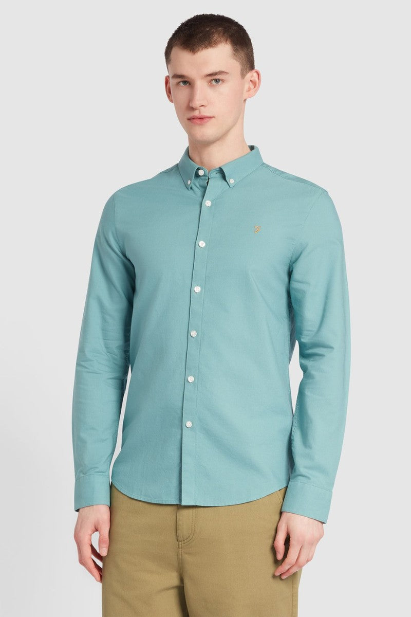 Farah Brewer Slim Shirt Brook Blue