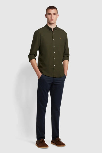 Farah Brewer Slim Shirt Evergreen