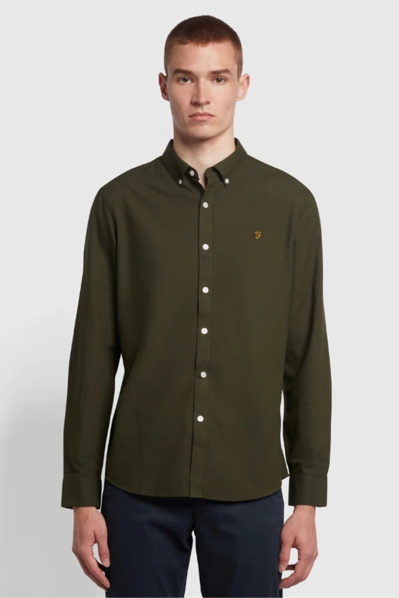 Farah Brewer Slim Shirt Evergreen