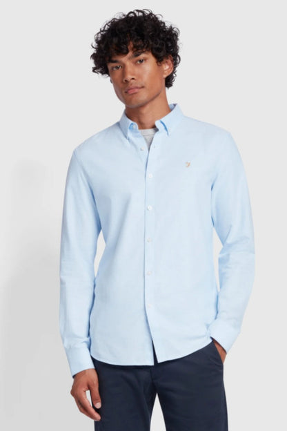 Farah Brewer Slim Shirt Sky Blue