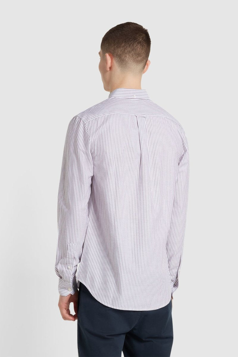 Farah Brewer Stripe Shirt Bordeaux