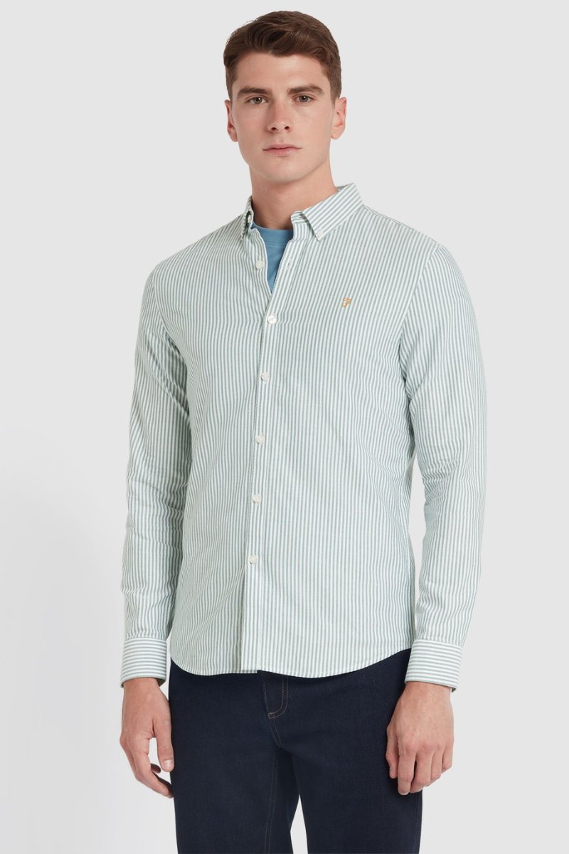 Farah Brewer Stripe Shirt Green