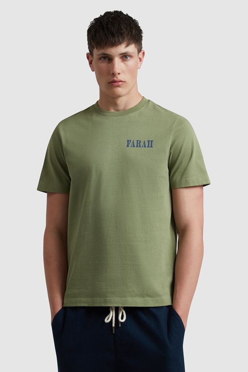 Farah Bulford Graphic T-Shirt Rock Green