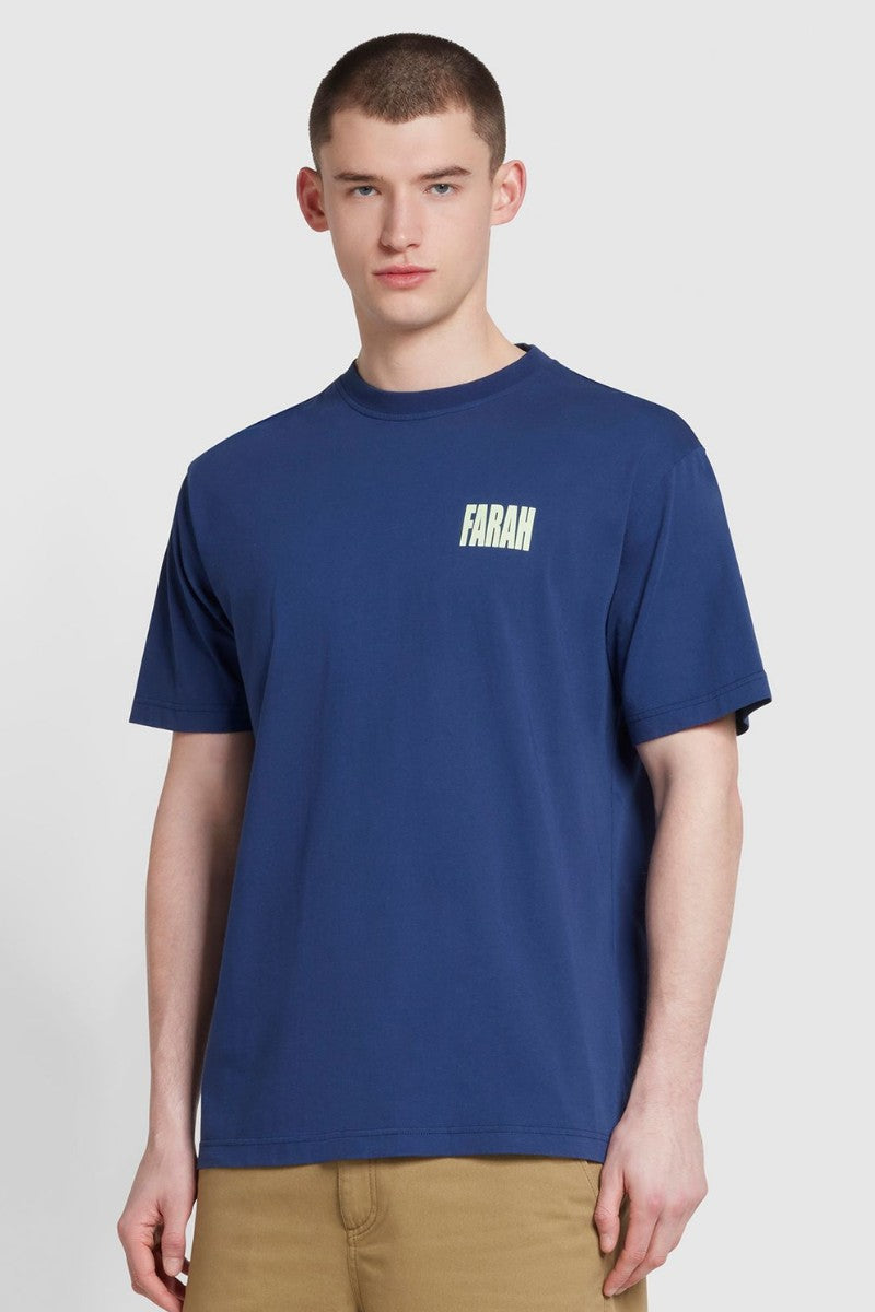 Farah Damon Graphic T-Shirt Indigo
