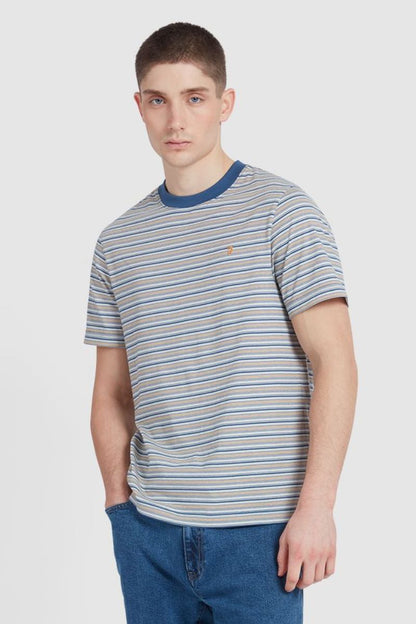 Farah Danny Stripe T-Shirt Cold Metal