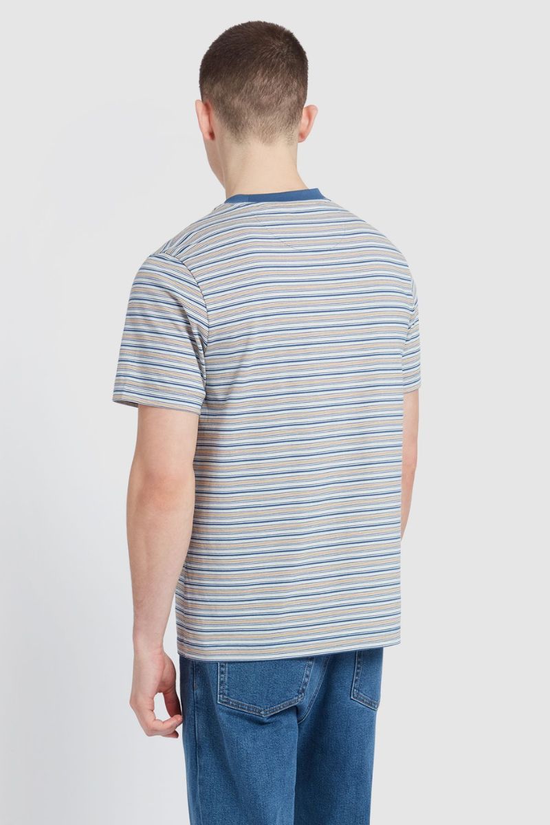 Farah Danny Stripe T-Shirt Cold Metal